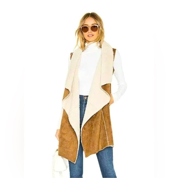 John + Jenn - suede and fur vest - Size S - Gently worn - Picture 1 of 3